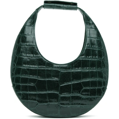 Staud Moon Croc-effect Leather Tote In Emerald