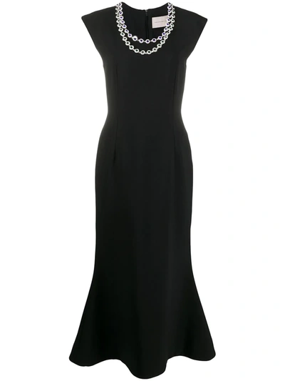 Christopher Kane Crystal-embellished Crepe Midi Dress In Black