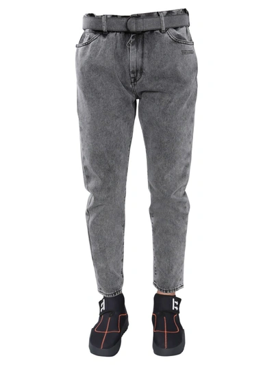Off-white Slim Low Crotch Jeans In Grey
