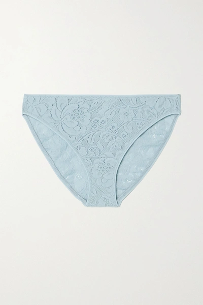 Araks + Net Sustain Tris Stretch-lace Briefs In Sky Blue