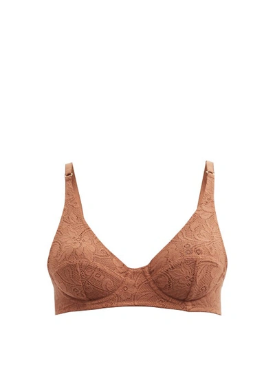 Araks Tamara Stretch-lace Soft-cup Bra In Honey