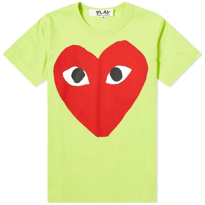 Comme Des Garçons Play Comme Des Garcons Play Women's Red Heart Logo Tee In Green