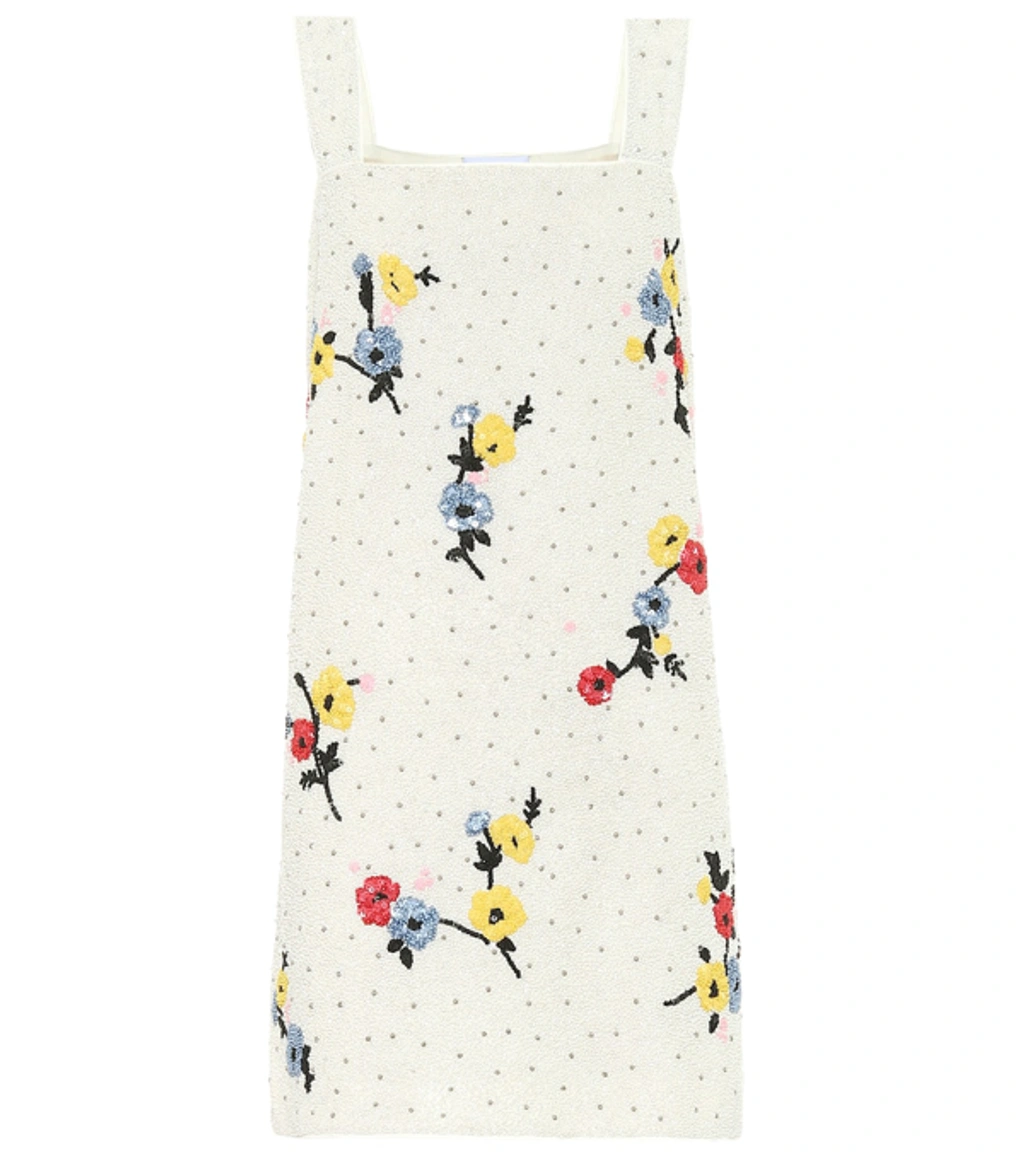 ganni blue floral beaded dress Bead-embellished Minidress In drop waist and ruffled Nov-24 The ultimate sleek, cinching Size:SIZE 4