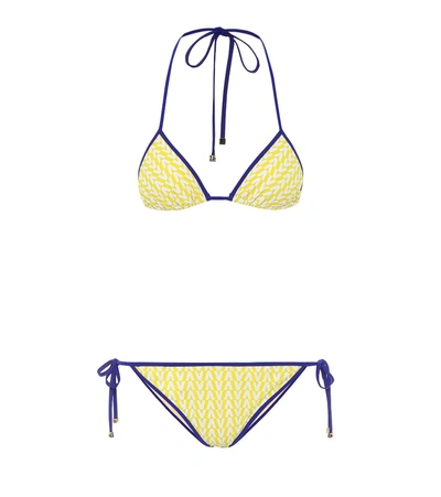 Valentino Printed Triangle Bikini In Yellow
