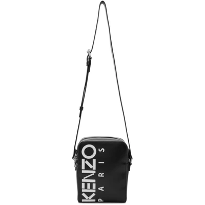 Kenzo Logo Print Shoulder Bag In Black