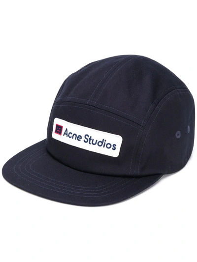 Acne Studios Logo Patch Cap In Blue