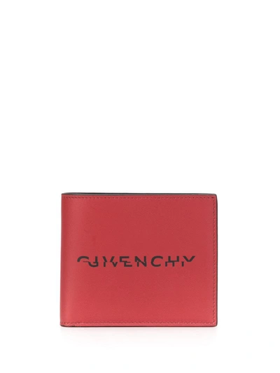 Givenchy Split Logo Billfold Wallet In Red