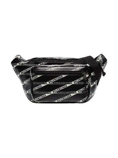 Balenciaga Explorer Logo Print Belt Bag In Black
