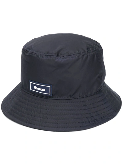 Moncler Logo Patch Bucket Hat In Blue