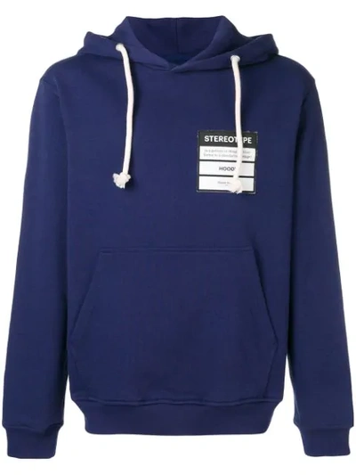 Maison Margiela Stereotype Cotton Hoodie In Blu