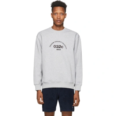 032c Embroidered Cotton Sweatshirt In Grey