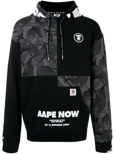 Aape By A Bathing Ape Aape Ape Head Panel Popover Hoody In Black