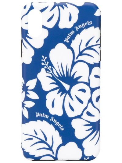 Palm Angels Hawaiian Print Iphone X/xs Case In Blue