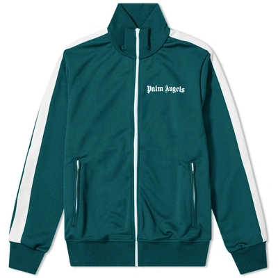 Palm Angels Taped Track Jacket In Green