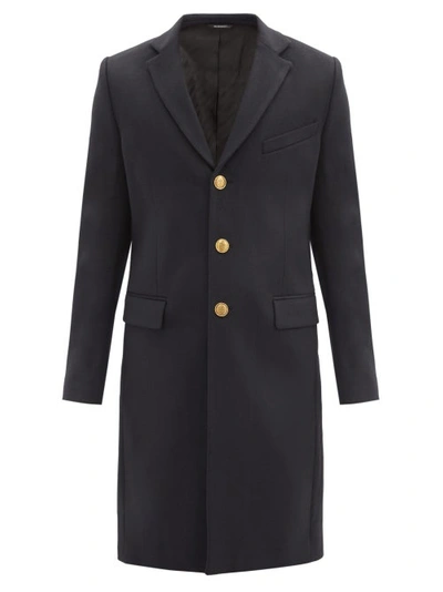 Givenchy Wool Classic Coat With Gold Buttons In Black