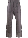 Craig Green Fitted Quilted Panel Trousers In Grey