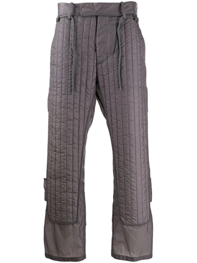 Craig Green Fitted Quilted Panel Trousers In Grey