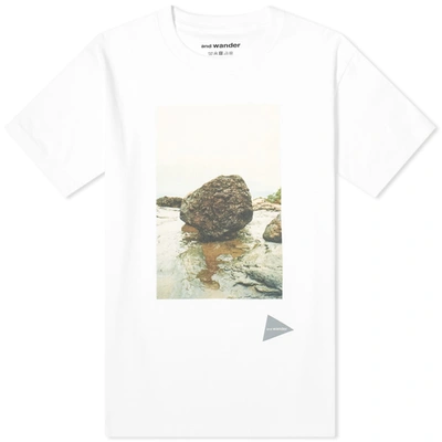 And Wander Rock Photo Graphic Tee In White