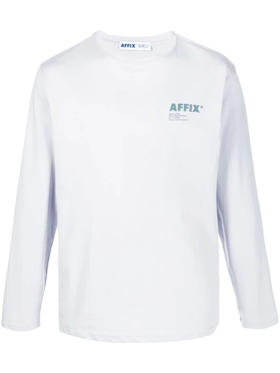 Affix Long Sleeve Logo Print Top In Neutrals