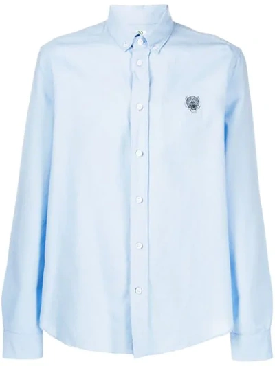 Kenzo Tiger Button Down Shirt In Blue