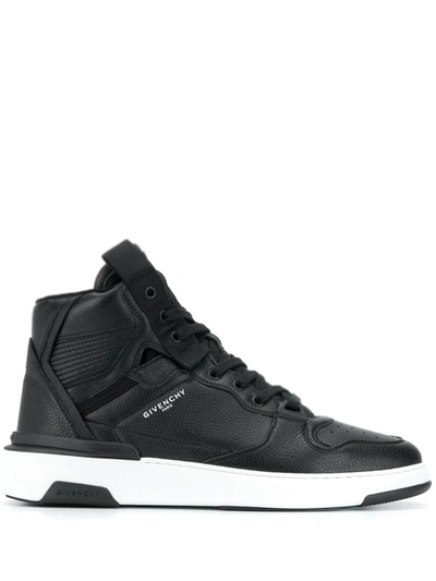 Givenchy Wing Leather High-top Sneakers In Black