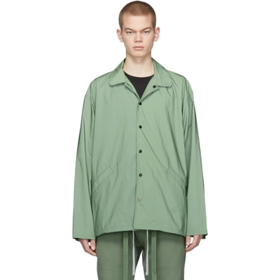 Fear Of God Oversize Reflective Nylon Jacket In Green