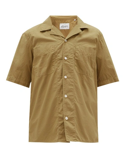 Albam Revere-collar Cotton-twill Shirt In Brown