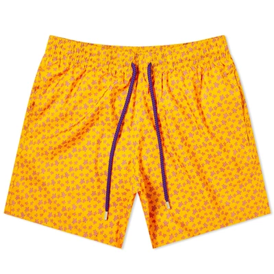 Vilebrequin Micro Turtle Swim Shorts In Yellow