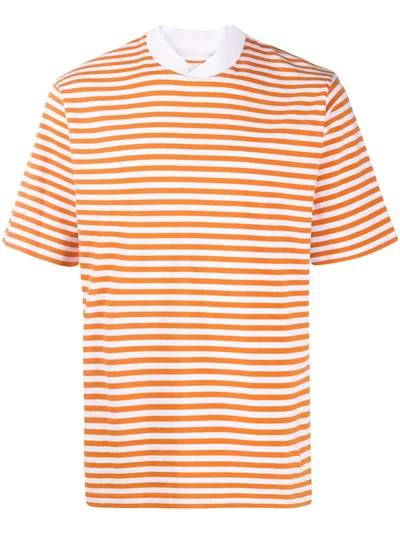 Barbour Gestreiftes 'inver' T-shirt In Orange