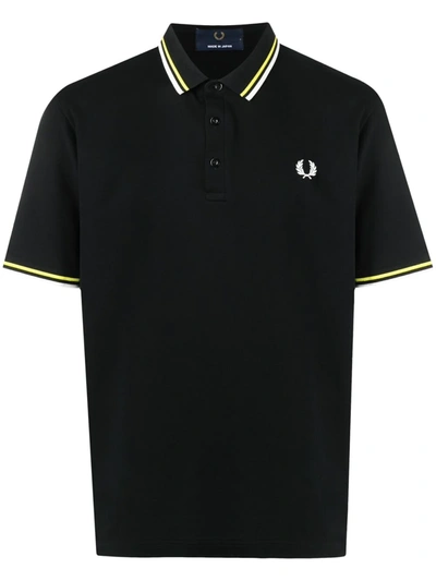Fred Perry Embroidered-logo Cotton Polo Shirt In Black