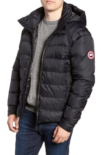 Canada Goose Men's Hybridge Hooded Down Puffer Base Jacket In Navy