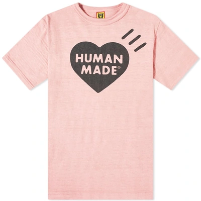 Human Made Bold Heart Logo Tee In Pink