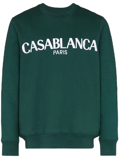 Casablanca Logo Print Sweatshirt In Green