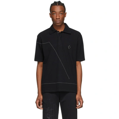 A-cold-wall* Stitch Detailed Polo Shirt In Black