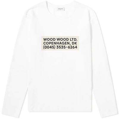 Wood Wood Long Sleeve Anakin Logo Tee In White