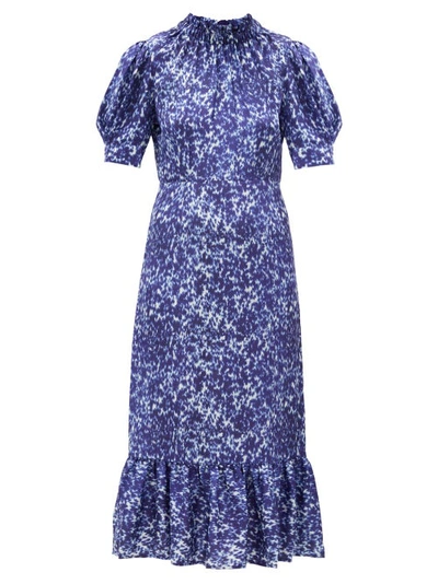 Sea Celine Mottled-print Cotton-blend Dress In Purple