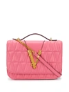 Versace Virtus Quilted Shoulder Bag In Pink