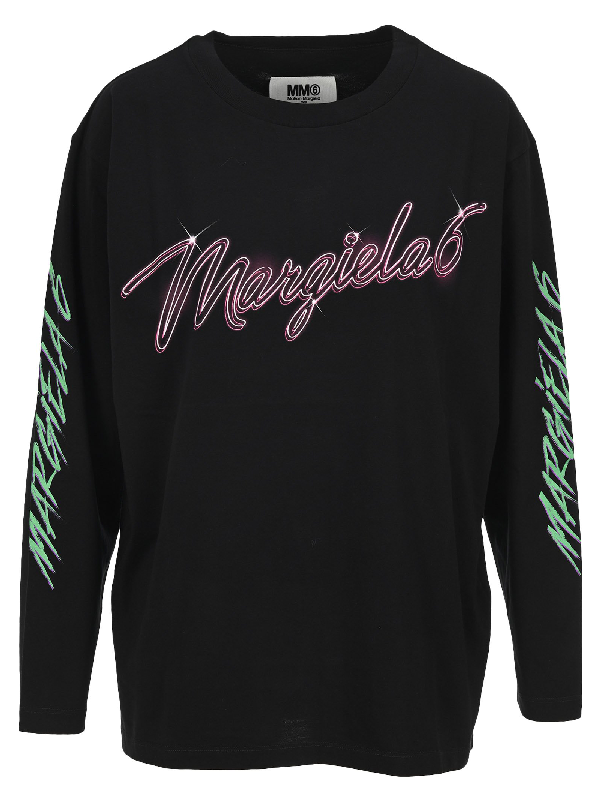 Mm6 Maison Margiela Logo Long In Black | ModeSens