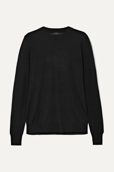 Joseph Slub Cashmere Sweater In Black