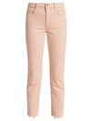 L Agence Sada Frayed Cropped High-rise Slim-leg Jeans In Pink