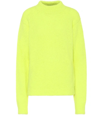 Tibi Cozette Neon Alpaca-blend Sweater In Yellow