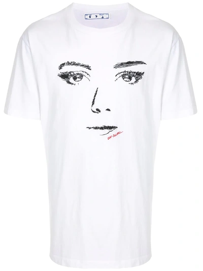 Off-white Woman Gaze T-shirt In White & Black