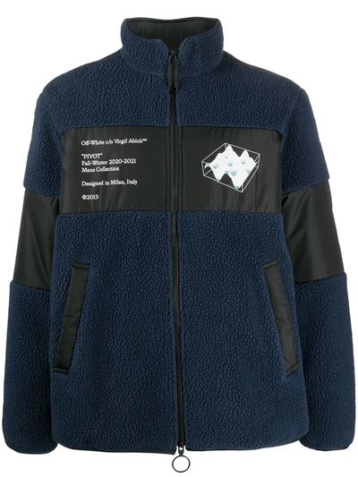 Off-white Logo Patch Jacket In Blue
