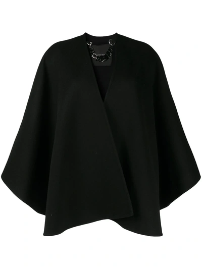 Ermanno Scervino Oversized Cape Jacket In Black