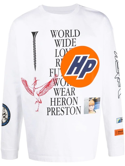 Heron Preston World Wide Love Sweatshirt In White