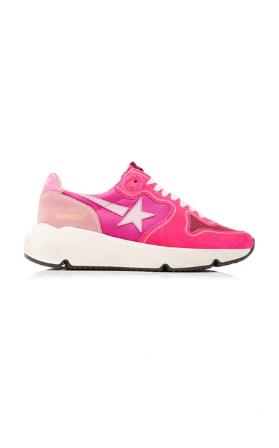 Golden Goose Running Colorblock Star Sneakers In Pink Star Glitter