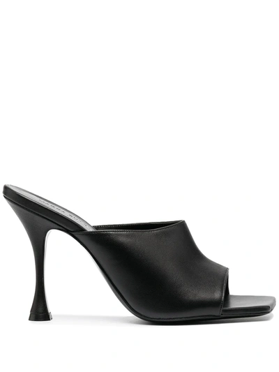 Magda Butrym High-heeled Leather Mules In Black