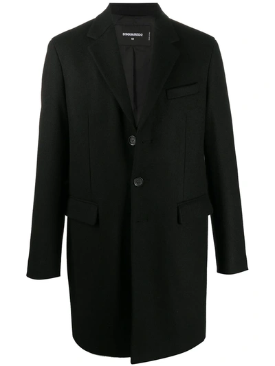 Dsquared2 Tokyo Fit Wool Coat In Black