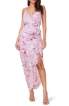 Astr The Label Floral Ruffle Chiffon Dress In Lilac Floral