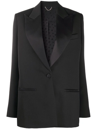 Magda Butrym Silk Oversized Blazer In Black